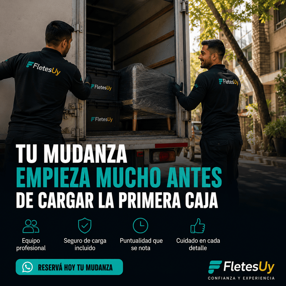 Tu mudanza empieza mucho antes de cargar la primera caja — equipo profesional, seguro de carga incluido, puntualidad y cuidado en cada detalle