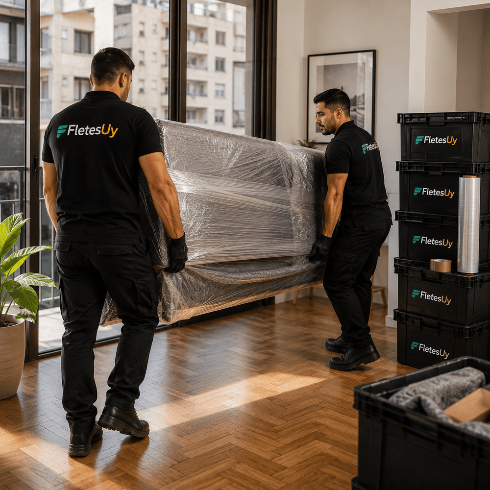 Equipo de FletesUY realizando una Mudanza Premium